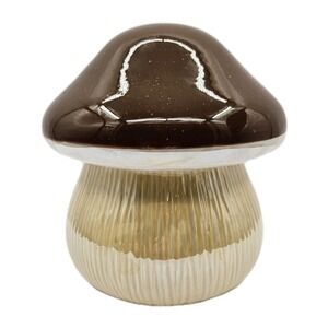 Brklyn Steel Co. Mushroom Jar/Canister Brown Speckled Cap‎ W/ Cream Base/Stem